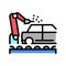 welding car conveyor color icon vector illustration