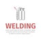 Welding cylinder. Vector sign.