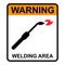 Welding danger technology icon, metal tool equipment symbol, safe weld vector illustration