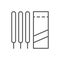 Welding electrodes line outline icon