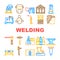 Welding Engineering Collection Icons Set Vector