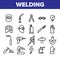 Welding Equipment Linear Icons Vector Set