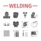 Welding. Flat icons set. Vector signs for web graphics.