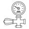 Welding gas pressure monitor icon, outline style