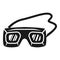 Welding glasses icon, simple style