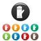 Welding glove icons set color