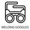 Welding goggles icon, outline style