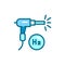 Welding H2 color line icon. Hydrogen energy. Isolated vector element.