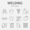 Welding line icon set. Vector illustration.