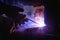 Welding steel structures and bright sparks