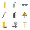 Welding tool icons set, cartoon style