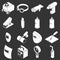 Welding tools icons set grey vector