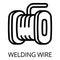 Welding wire icon, outline style