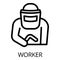 Welding worker icon, outline style