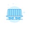 Well Car, Rail Freight Flat Vector Icon, Symbol, Pictogram, Sign. Light Blue Monochrome Design. Editable Stroke