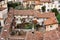 Well courtyard of an old house in Bergamo. Top view