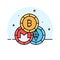 Well designed icon of altcoin, cryptocurrency coins vector design