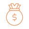 A well designed icon of money bag, icon of dollar sack in editable style