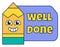 Well done teacher reward sticker, school award