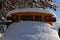 The well-known yellow school bus covered in snow in Vancouver