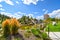 Well landscaped pond at a resort in Coeur d`Alene Idaho