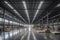 Well-lit logistics hub with high ceilings. AI generated.