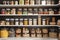 a well-organized pantry with a variety of snacks, spices, and other ingredients for quick meals