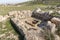 Well-preserved  remains of the ritual Jewish bath for bathing - mikveh, in the ruins of the outer part of the palace of King Herod