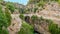 A well preserved Roman bridge over the river in the Koprulu Canyon near Antalya in Turkey