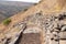 Well-preserved  stone steps in the ruins of Gamla city, located in the Gamla Nature Reserve, Golan Heights, northern Israel