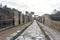 well-preserved streets of the ancient city in the archaeological park of Herculaneum, Naples, Italy.