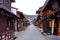 Well preserved traditional wooden houses in old town area of Hida-Takayama, Gifu, Takayama,