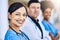 Well take care of you here. Defocused shot of a group of medical practitioners standing together.