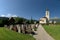 Well-tended graves in Swiss cemetery