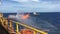 Well testing operation flaring on offshore drilling rig