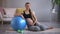 Wellbeing and prenatal fitness pregnant lady leans on ball Spbd