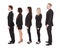 Welldressed businesspeople standing in a line