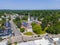 Wellesley Congregational Church aerial view, MA, USA