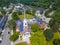 Wellesley Congregational Church aerial view, MA, USA