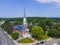 Wellesley Congregational Church aerial view, MA, USA