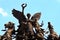 Wellington Arch Quadriga sculpture on top of Wellington Arch, London, UK.