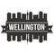 Wellington New Zealand Australasian Icon Vector Art Design Skyline Flat City Silhouette Editable Template