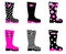 Wellington rain boots ( pink & black )