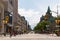 Wellington street view with walking people in downtown of Ottawa. Road closed for cars during Canada day holiday