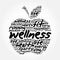 Wellness apple word cloud collage