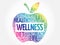 Wellness apple word cloud collage