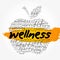 Wellness apple word cloud collage