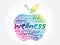 Wellness apple word cloud collage, health concept