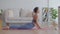 Wellness Attractive Asian woman practice yoga Cobra pose online course at home to meditation comfortable and relax,Health care and