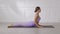 Wellness Attractive Asian woman in purple wear doing yoga Cobra pose at home to meditation comfortable and relax,Calm of healthy